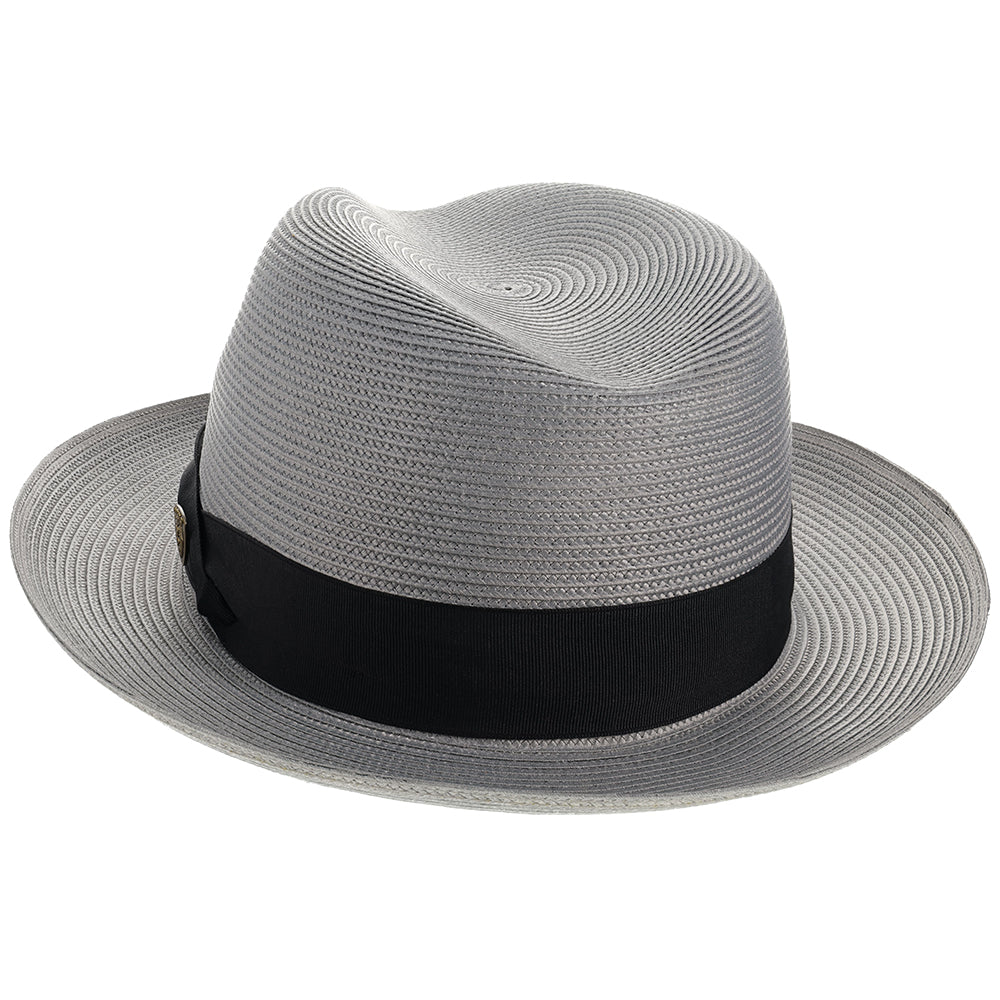 Classic Blue Straw Fedora Hat - Image 11