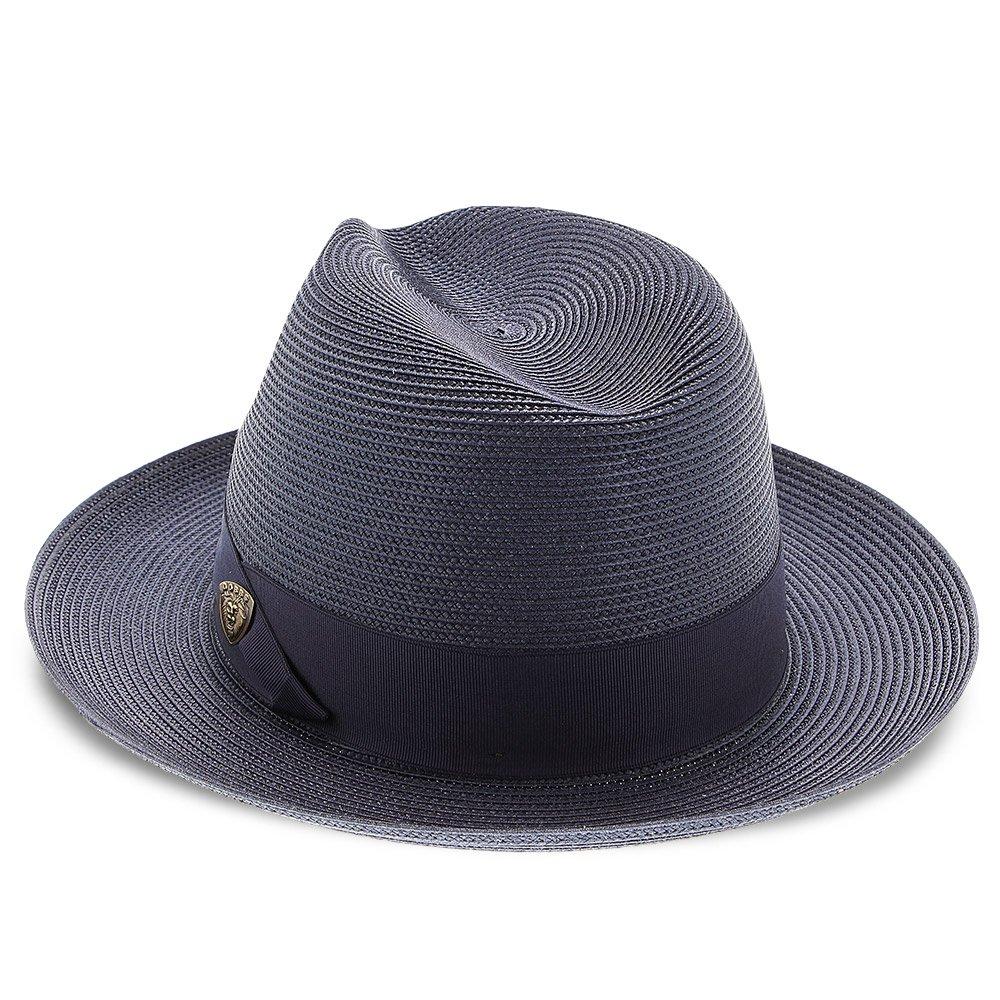 Classic Blue Straw Fedora Hat - Image 17