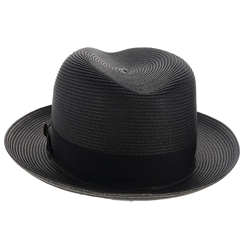 Classic Blue Straw Fedora Hat - Image 24
