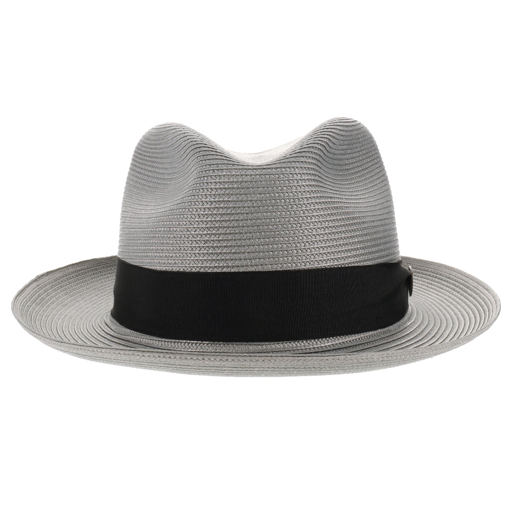 Classic Blue Straw Fedora Hat - Image 9
