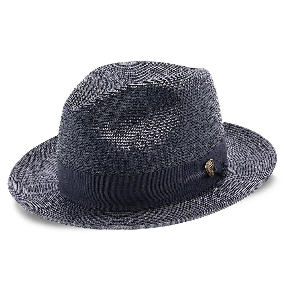Classic Blue Straw Fedora Hat - Image 18