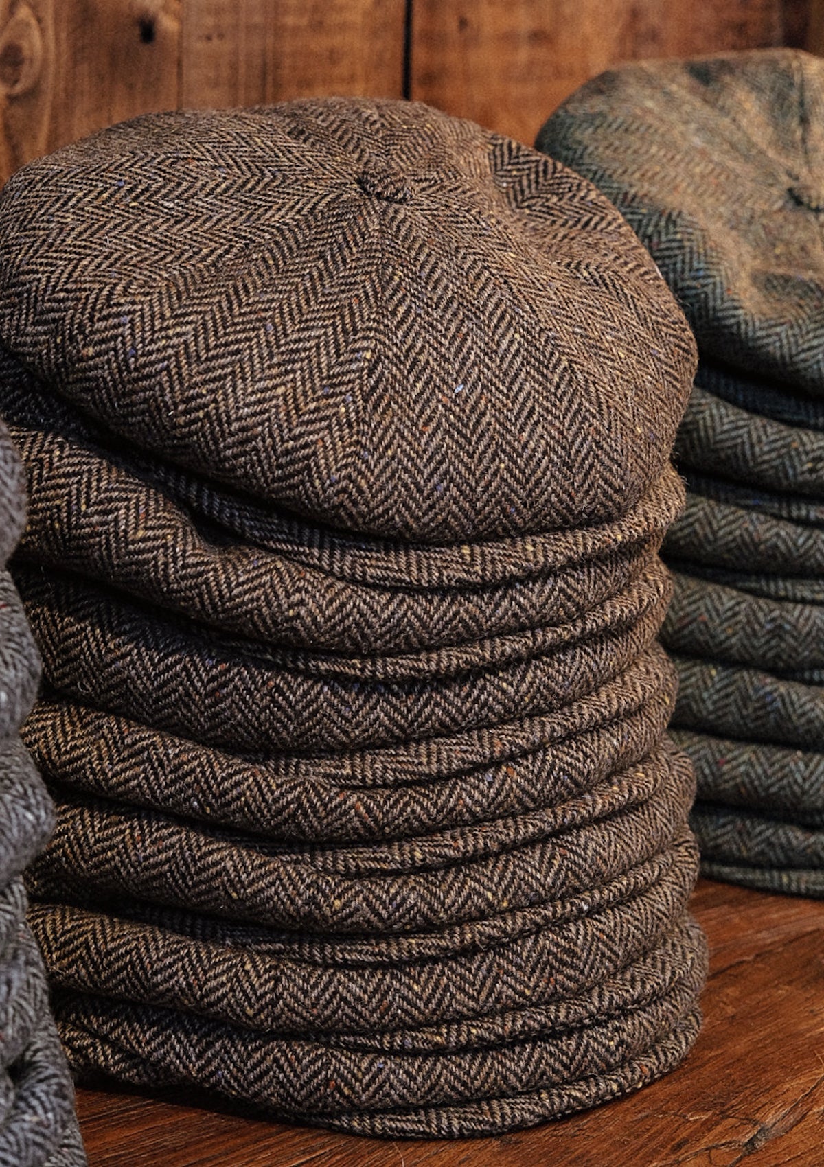 Eight Piece Pure Wool Newsboy Hat - Light Brown - Image 7