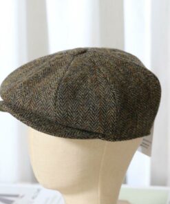 Elegant Tweed Wool Newsboy Cap