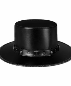 Leather Black Top Hat
