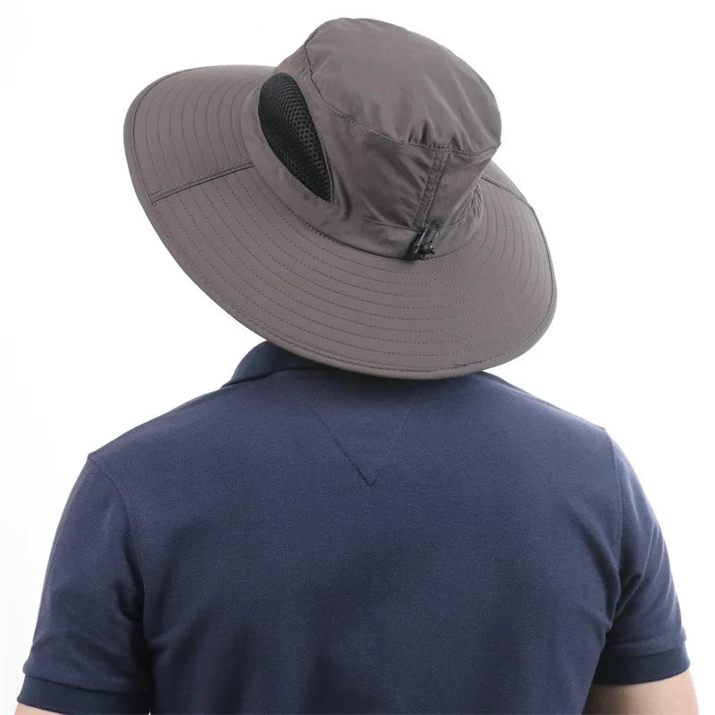 Men and Women Large Brim Waterproof Breathable Outdoor Quick Dry Boonie Hat - Image 9