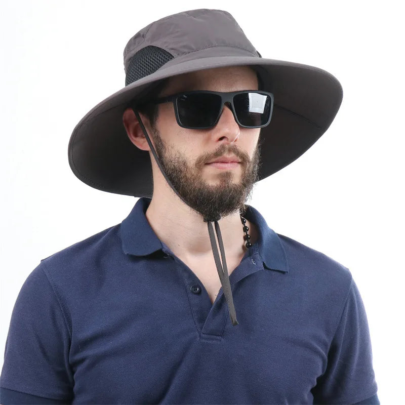 Men and Women Large Brim Waterproof Breathable Outdoor Quick Dry Boonie Hat - Image 7