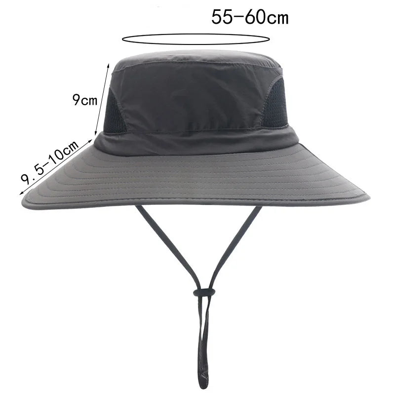 Men and Women Large Brim Waterproof Breathable Outdoor Quick Dry Boonie Hat - Image 6