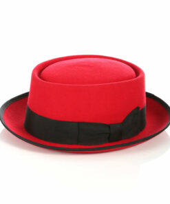 Red Wool Felt Pork Pie Hat
