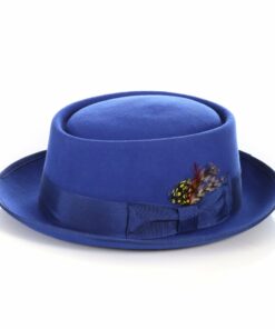 Royal Blue Wool Felt Pork Pie Hat
