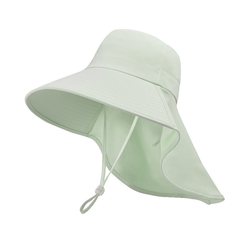 Women Outdoor Neck UV Protection Wide Brim Bucket Hat - Image 8