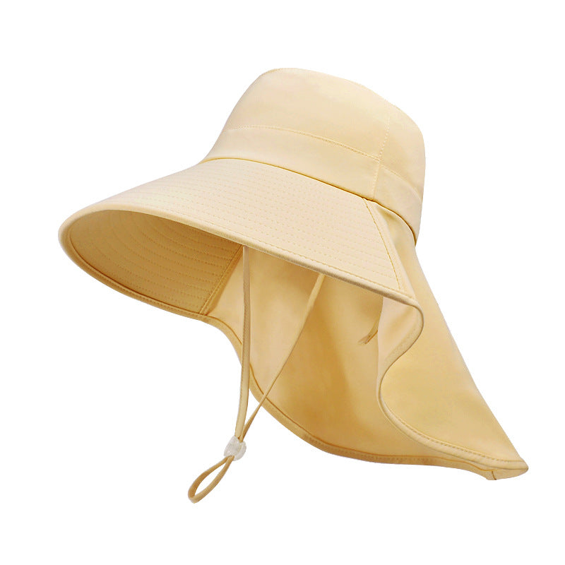 Women Outdoor Neck UV Protection Wide Brim Bucket Hat - Image 11