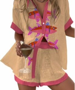 Pink Fish Beachwear Set HI18